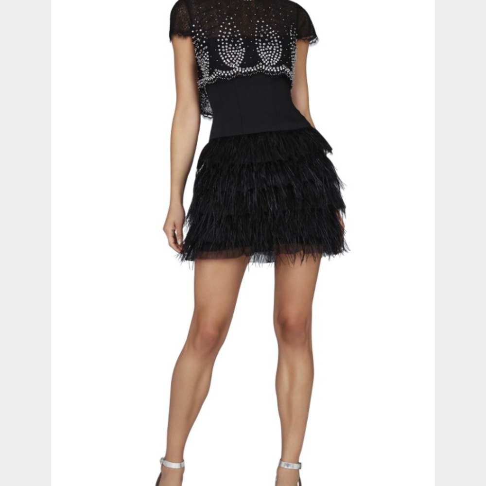 BCBG feather dress
