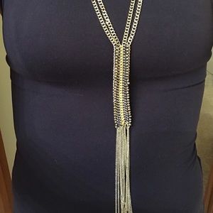 Stella and Dot metal fringe necklace