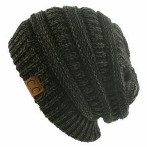 NWT CC 2tone Beanie Knit Hat Black Made in Korea