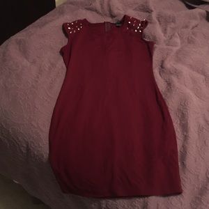 Forever 21 Maroon studded dress