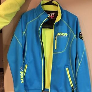 FXR lime green and blue zip up