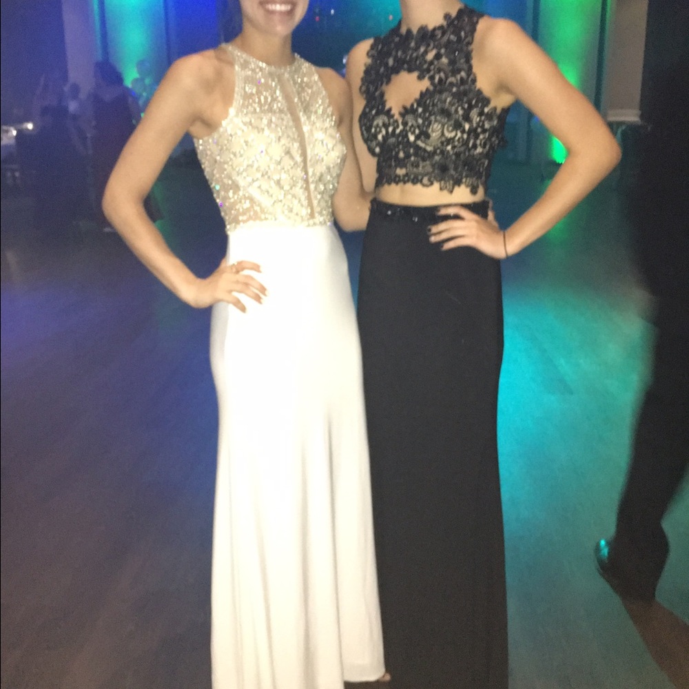 Black Two Piece Prom Dress