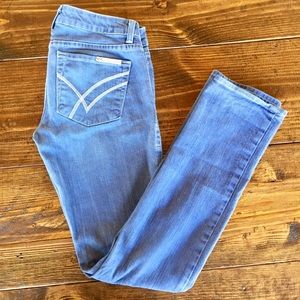 William Rast Indigo Straight Leg Skinny Jeans