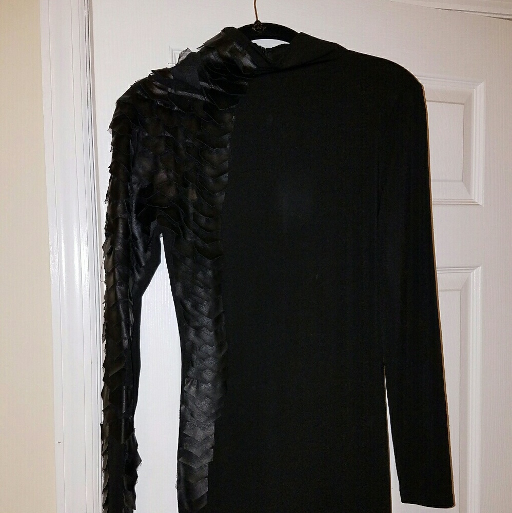 Black Mock Neck Maxi Dress