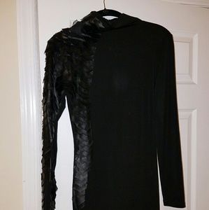 Black Mock Neck Maxi Dress