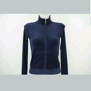 Juicy Couture - Navy Blue Velour  Zip Up Track / S