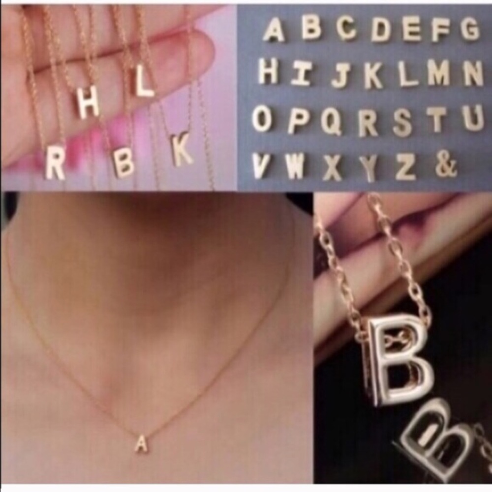 18K Gold Plated initial necklace - Picture 1 of 2