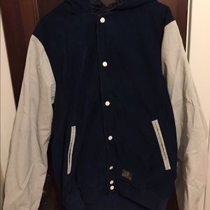 Hooded corduroy jacket