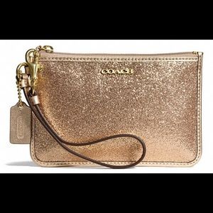 Coach gold glitter wristlet - New with Tags
