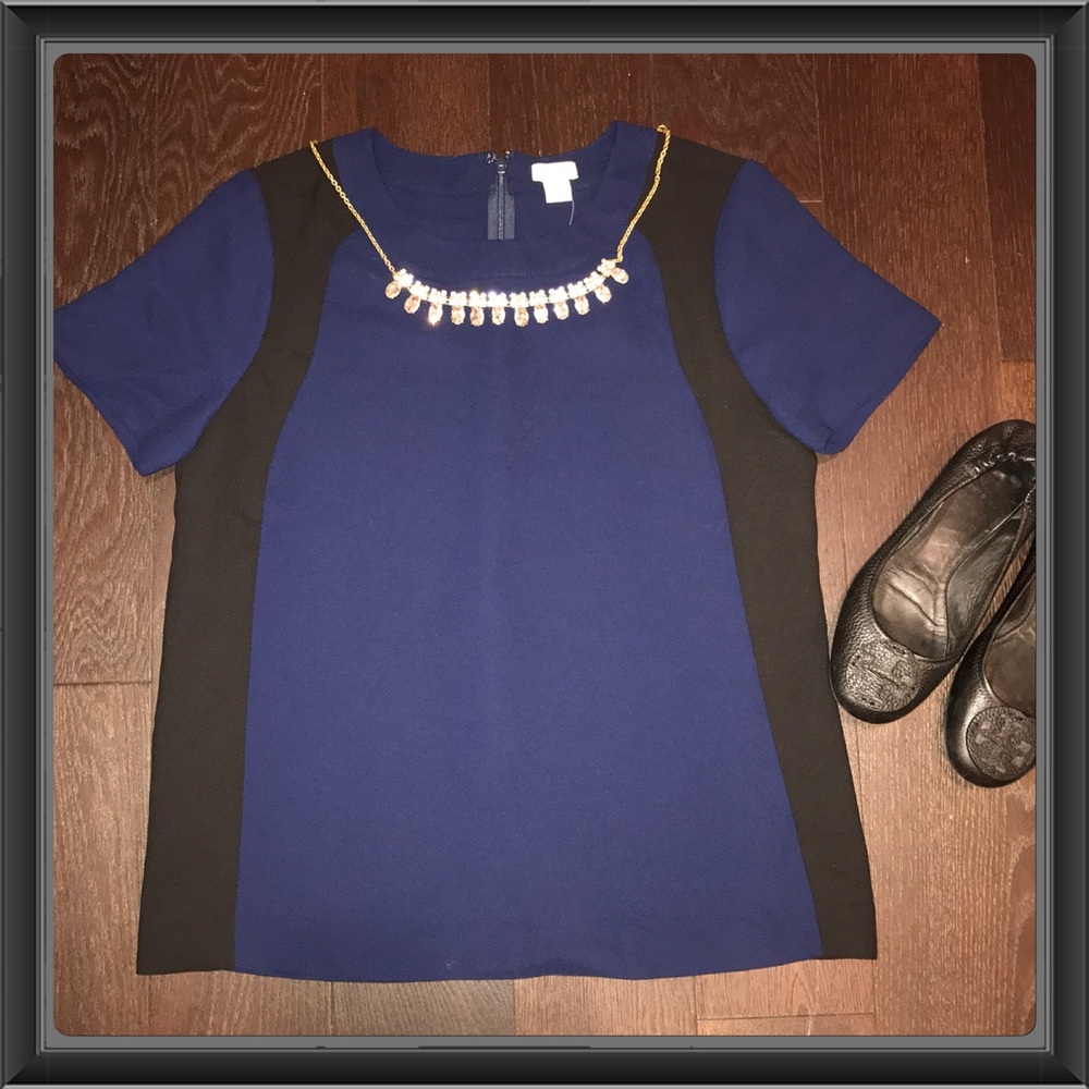 J.Crew Color Block Top Sz 6