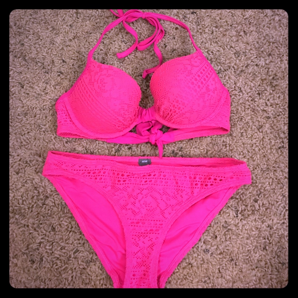 Aerie crochet swim suit
