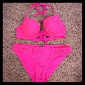 Aerie crochet swim suit