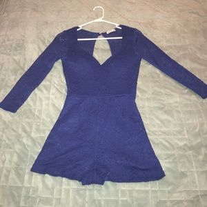 Dainty Hooligan royal blue romper with open back