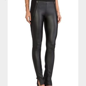Black faux leather BCBG leggings