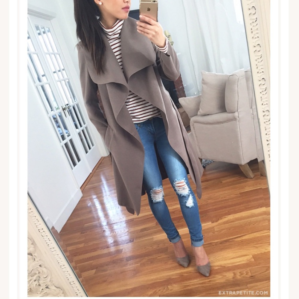 Waterfall Draped Wrap Coat