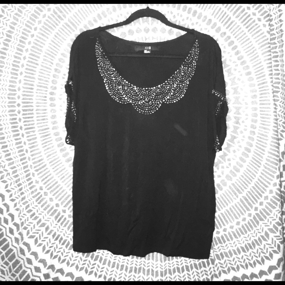 Black/ silver beading top!