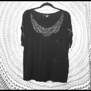 Black/ silver beading top!