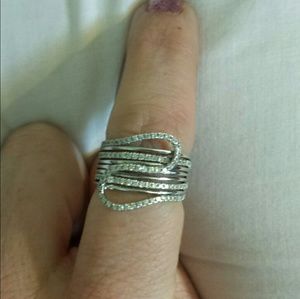 Diamond right hand statement ring
