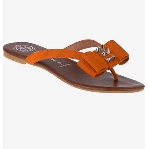 Jeffrey Campbell suede studded flip-flops