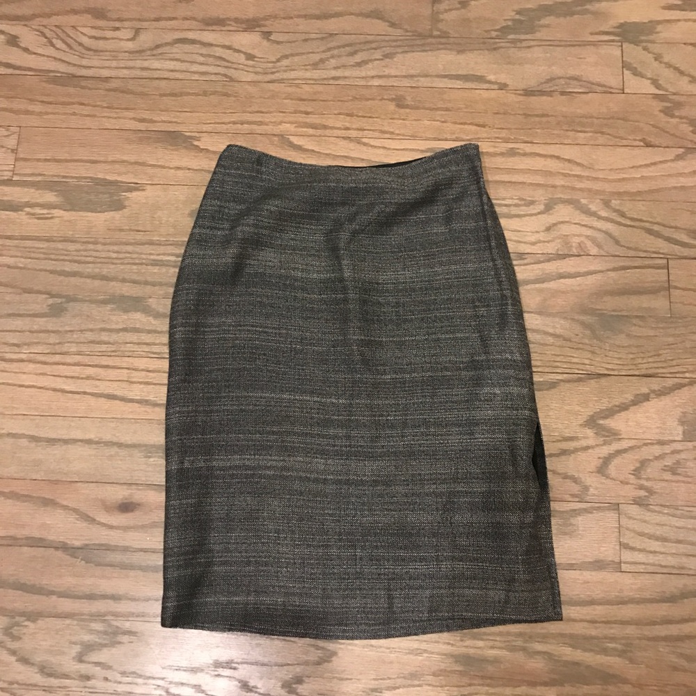 Gray skirt.