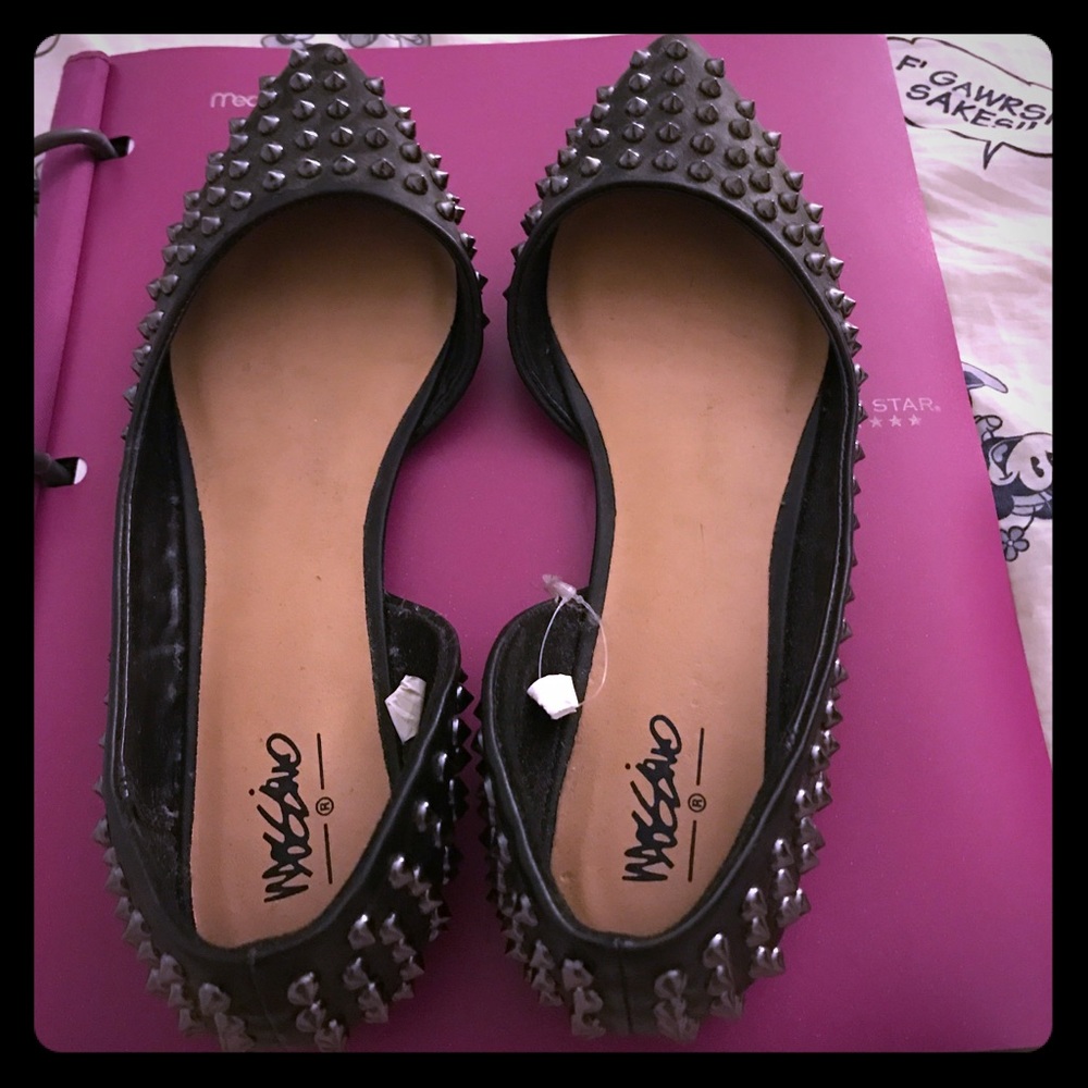 Black studded flats