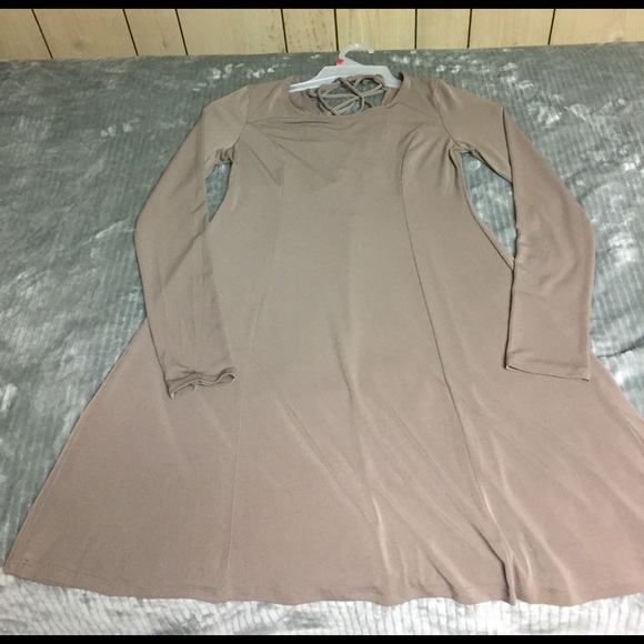 A-Line Long-Sleeve Swing Dress - Picture 1 of 4