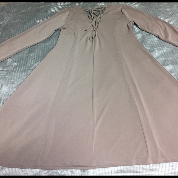 A-Line Long-Sleeve Swing Dress - Picture 2 of 4