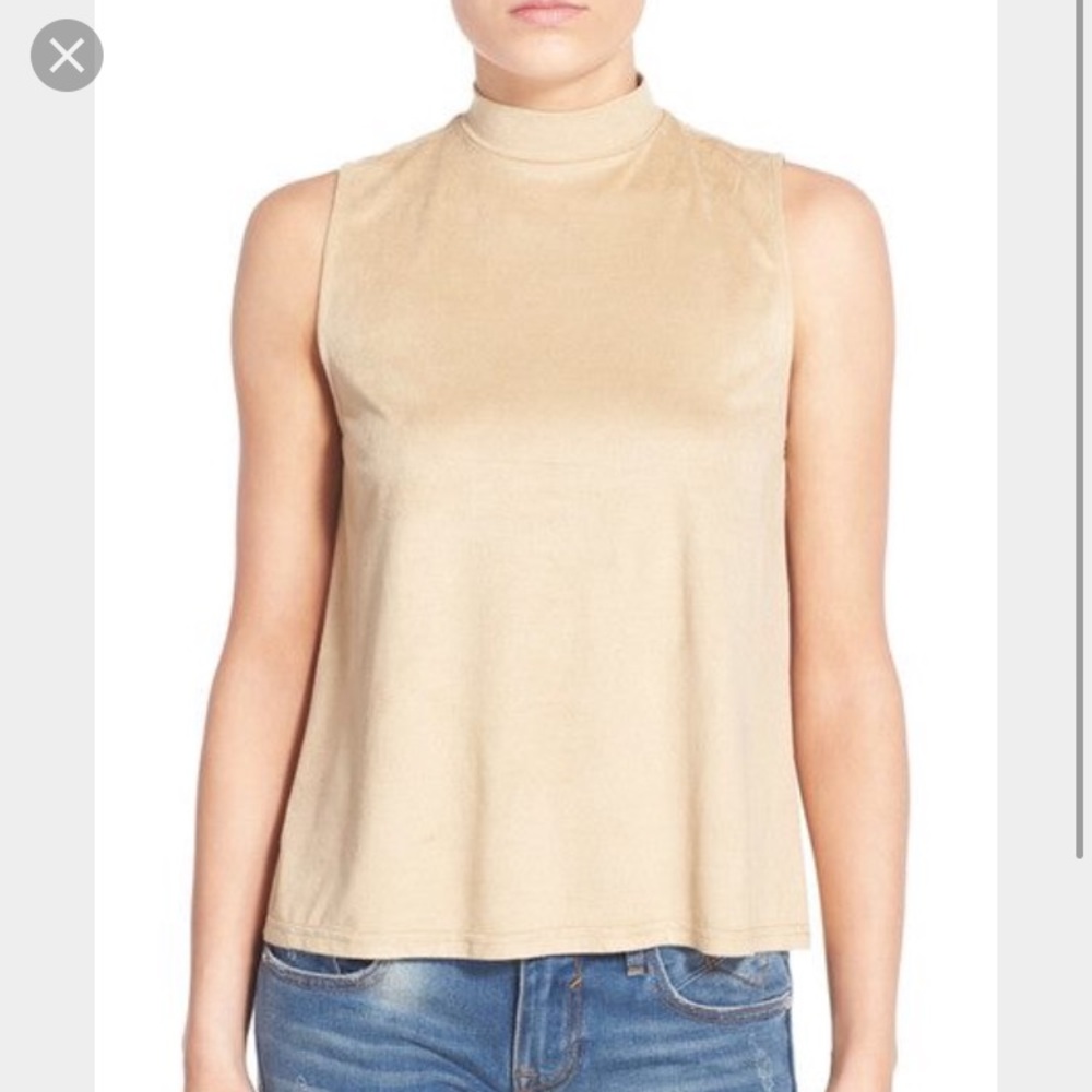 Nordstrom Beige Faux Suede Swing Tank