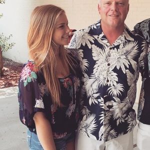 Floral print see through top