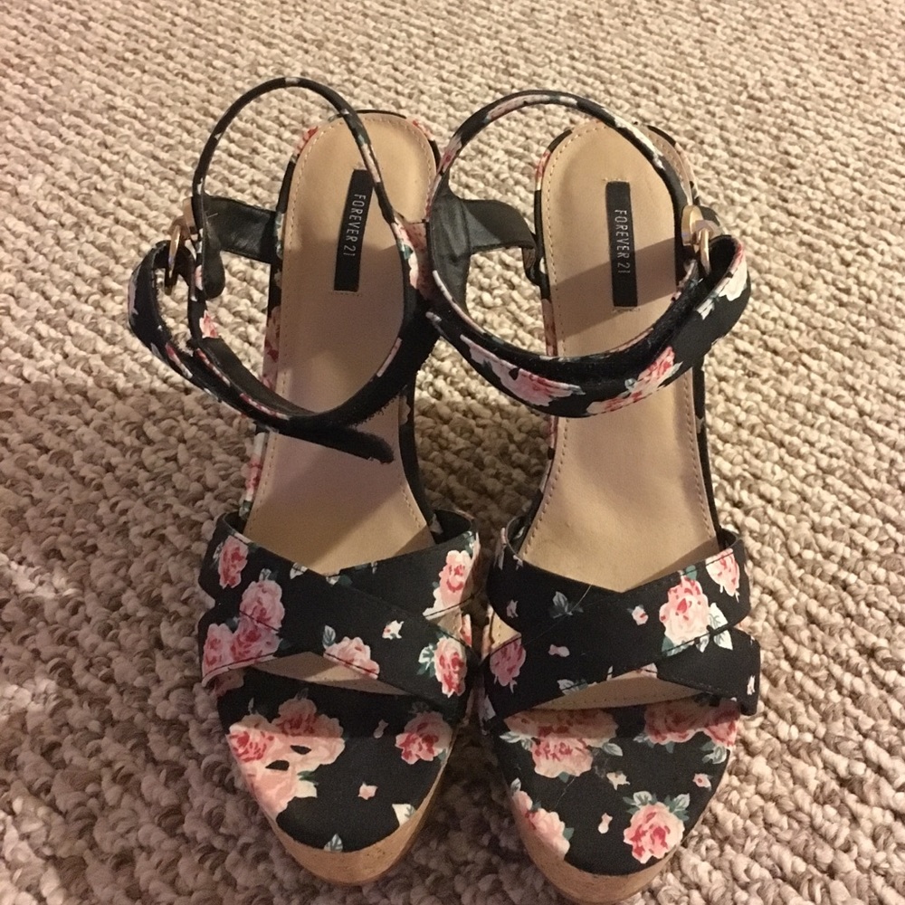 Brand new floral wedges