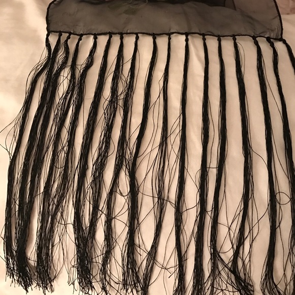 artisan hand painted black & pink scarf - Picture 4 of 4