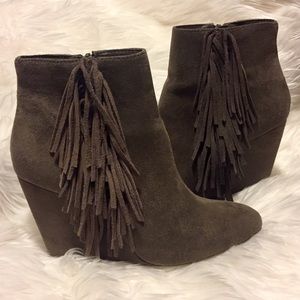 Madden Girl Fringe Wedge Booties