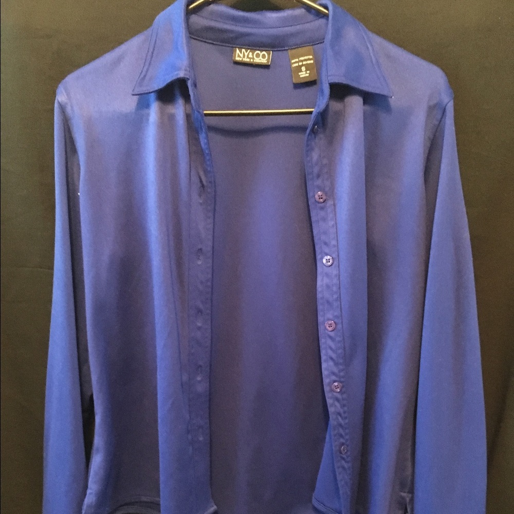 NY & Co blue blouse
