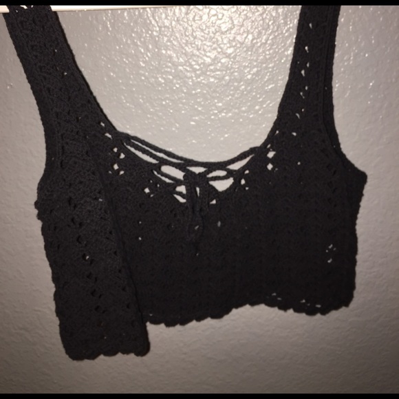 LF black crochet top - Picture 2 of 3