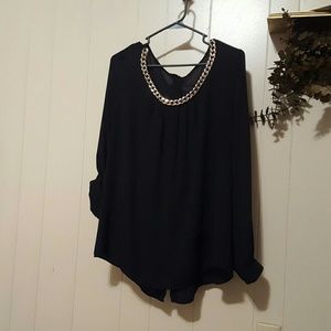 Black and gold blouse