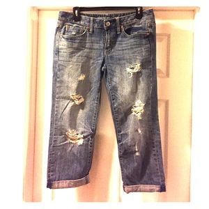 American Eagle Boy Fit Crop, 4 reg medium wash