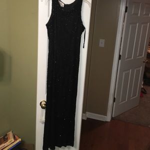 Black beaded formal dress