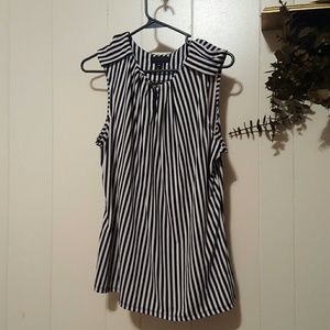 Black and white striped top