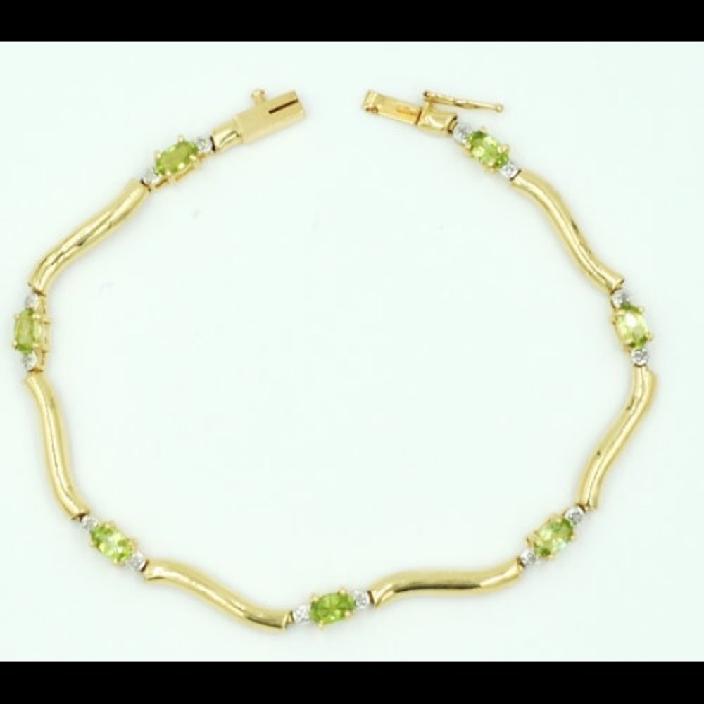 GORGEOUS 14K Diamond Bracelet w/ Emeralds