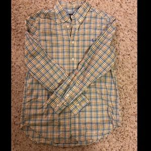 Youth Large Yellow and Blue Polo Button-Up