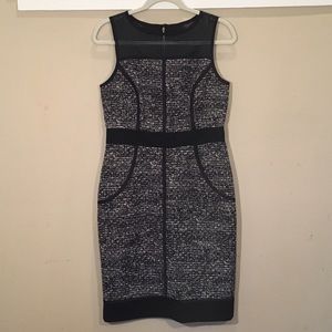 Ann Taylor black & white tweed sheath dress