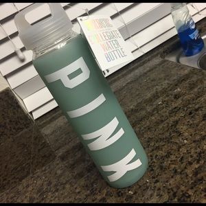 VS PINK glass water bottle SOLD ON MERCARI