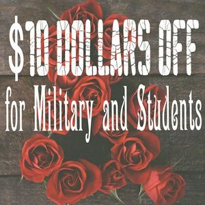 10 dollars off for Military and Students