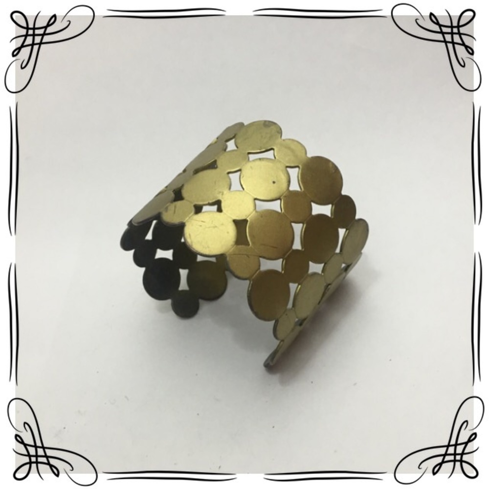 Dark Gold Circle Patterned Cuff