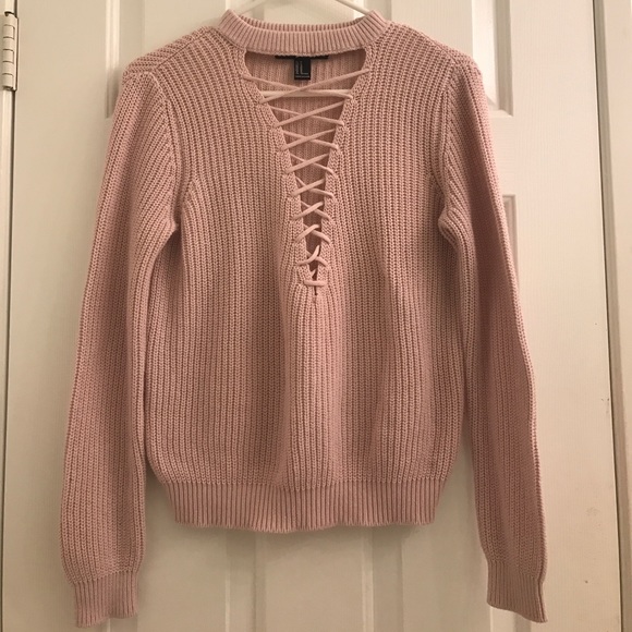 Forever 21 Sweaters - NWOT lace up sweater