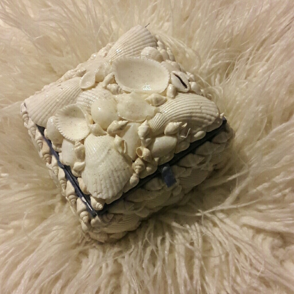 Cute Seashell box great for make up, jewlery, ex.