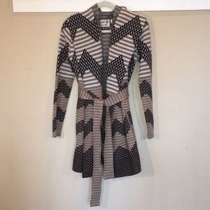 Anthropologie/Field Flower check blanket sweater