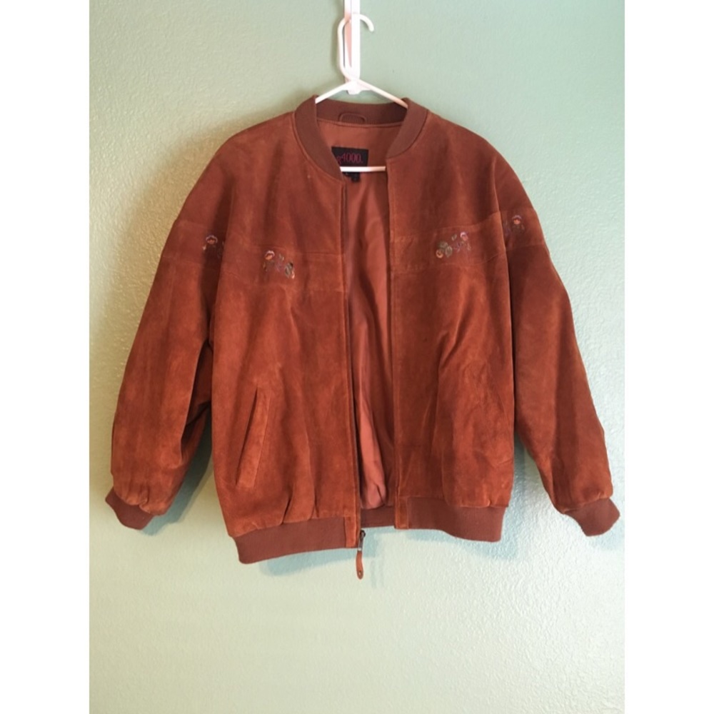 Vintage suede bomber coat