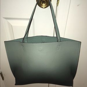 Street Level Ombré Faux Leather Tote & Wristlet