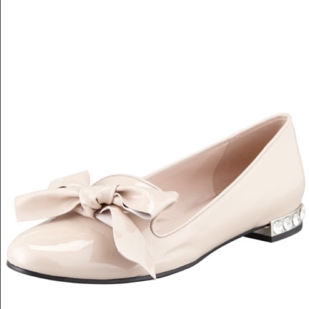 miu miu patent leather bow loafer/ no discount